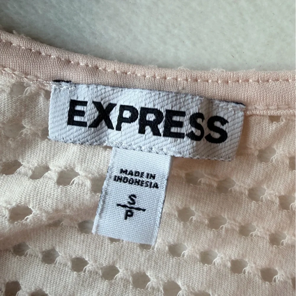 Express Blush Pink Textured High Waist Bikini Bottom Size Small